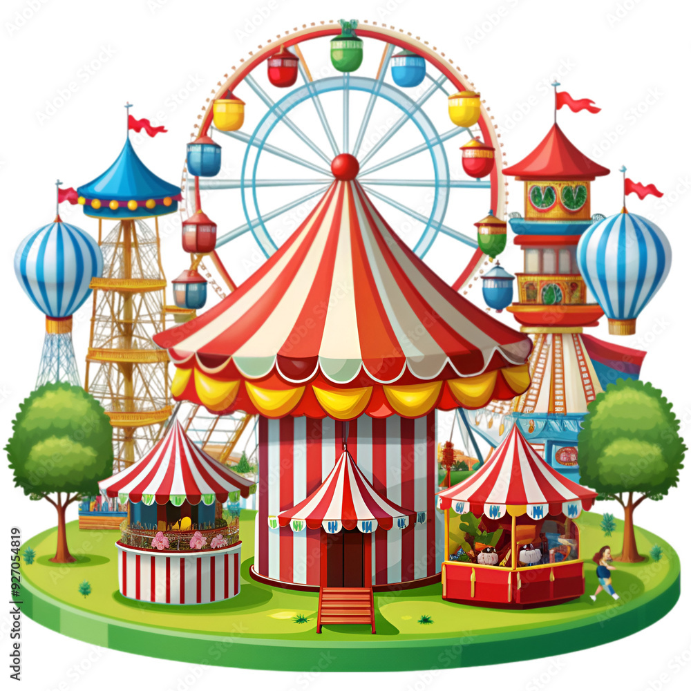 a Cute carousel cartoon a Cute carousel cartoon