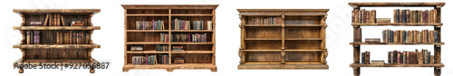 A bookshelf isolated on a white background.