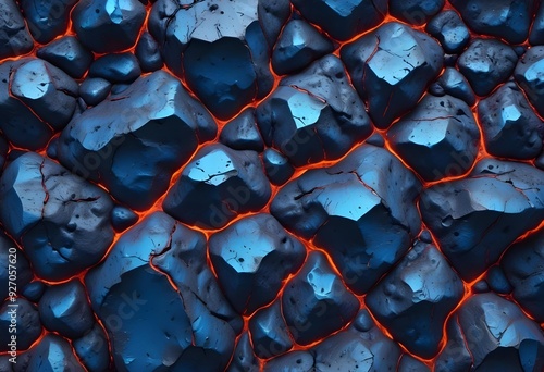 Blue abstract lava stone texture background