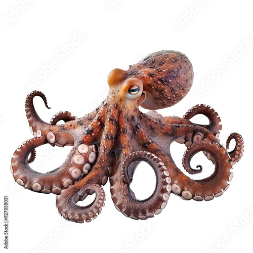 Close-up of an Octopus with Tentacles. 
translucent