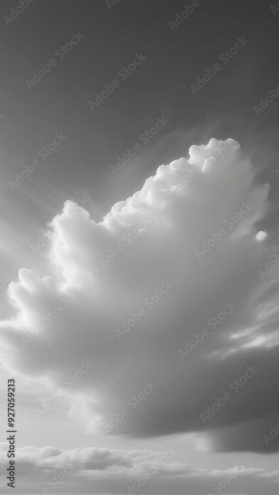 Fototapeta premium A black and white photo of a sky with clouds