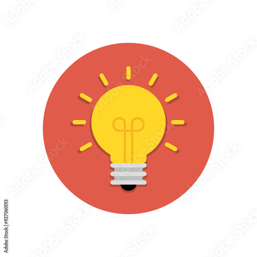 Light bulb, lamp icon in flat design. Insight sign symbol