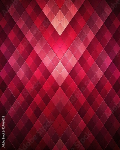 A pattern of red diamond shapes creates a rich texture.