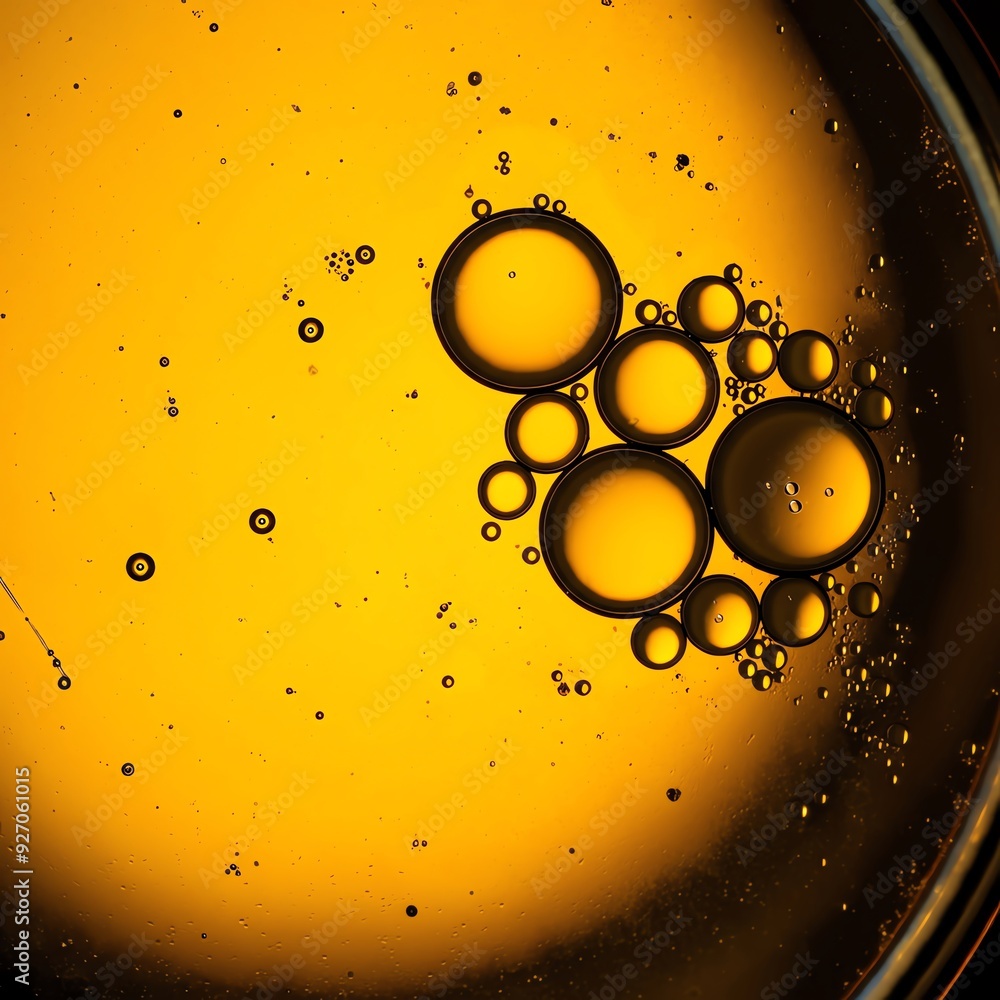 Set of golden oil droplets, cut out Set of golden oil droplets, cut out
