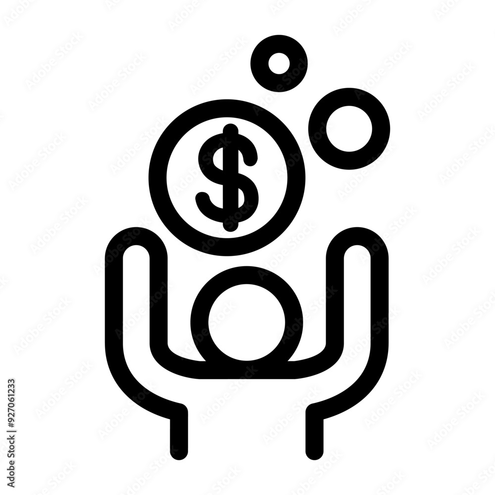 Investment icon in thin line style vector illustration graphic design Investment icon in thin line style vector illustration graphic design