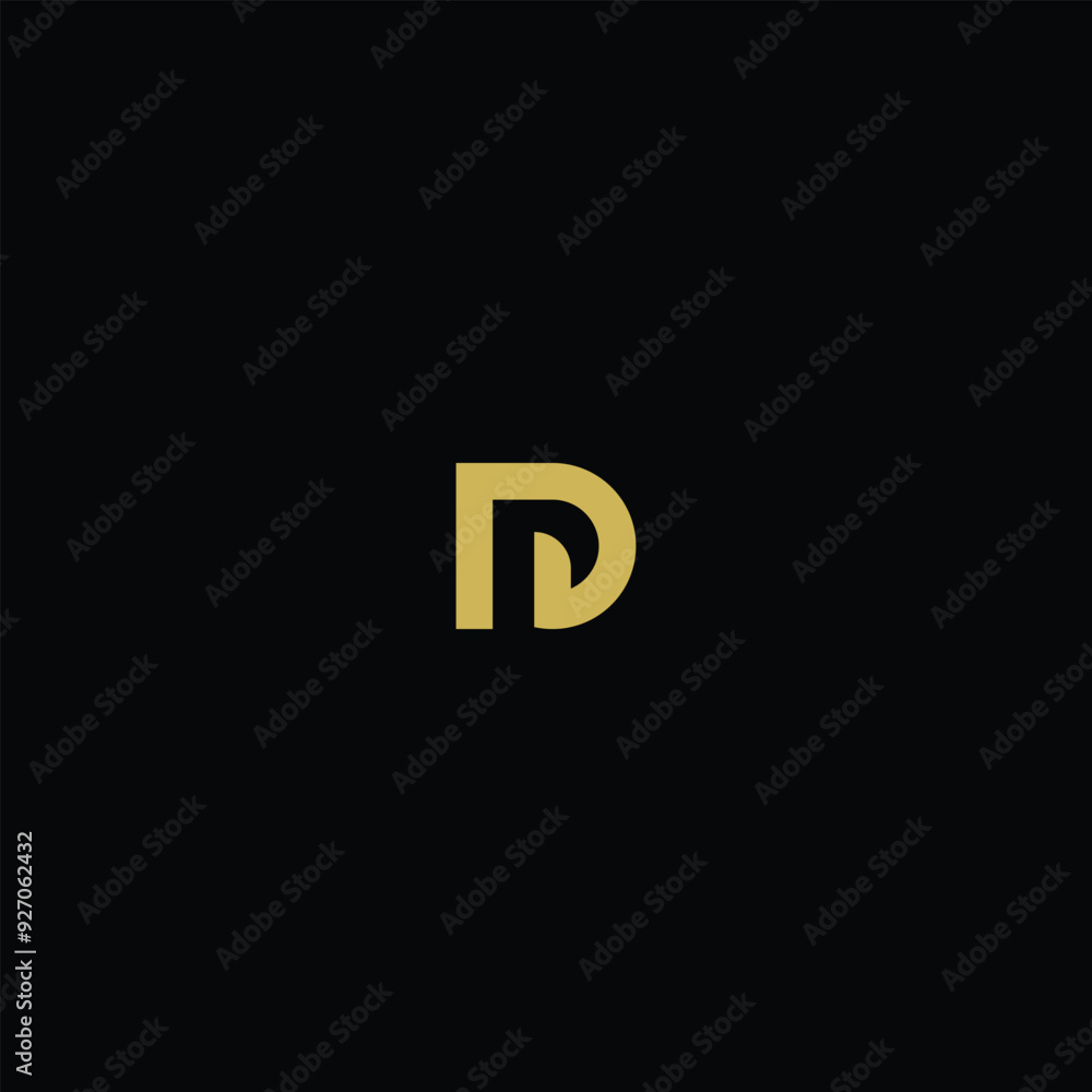 Gold Letter D with P in Negative Space on Black Background: Elegant and Modern Logo Design Gold Letter D with P in Negative Space on Black Background: Elegant and Modern Logo Design