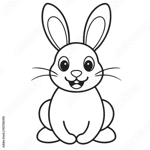 Wallpaper Mural Adobe IllustratCute kawaii bunny and baby cartoon character coloring page vector illustration. Pet animal, mothers day colouring page for kidsor Artwork. Torontodigital.ca