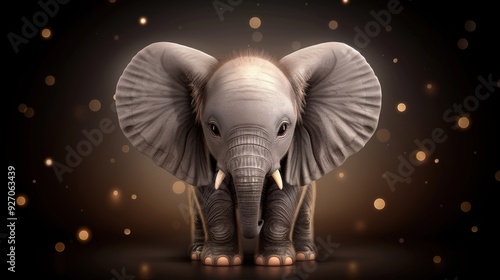 A cute circus elephant