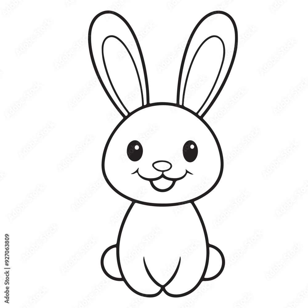 Adobe IllustratCute kawaii bunny and baby cartoon character coloring page vector illustration. Pet animal, mothers day colouring page for kidsor Artwork. Adobe IllustratCute kawaii bunny and baby cartoon character coloring page vector illustration. Pet animal, mothers day colouring page for kidsor Artwork.