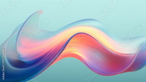 Wallpaper Mural Abstract wavy background with vibrant colors on a light blue backdrop. Torontodigital.ca