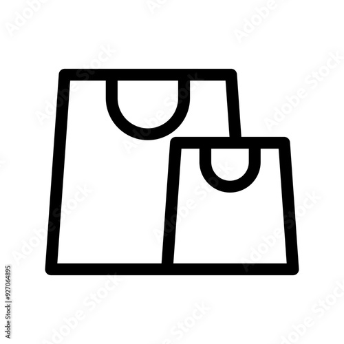 Shopping bag icon in thin line style vector illustration graphic design