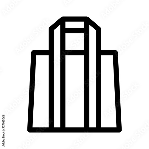 Shopping bag icon in thin line style vector illustration graphic design
