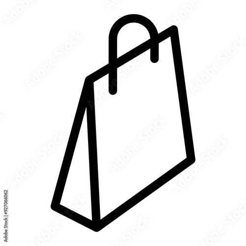 Shopping bag icon in thin line style vector illustration graphic design photo