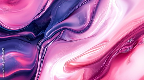 Abstract Swirls of Pink, White, and Blue