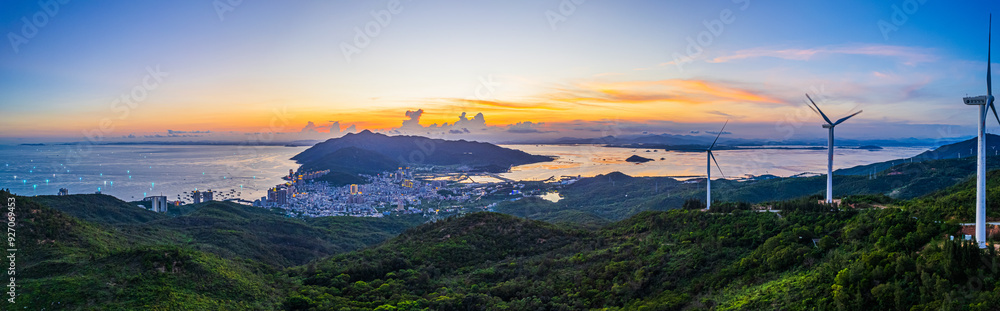 Panoramic View of Houzhai Town, Nan'ao Island, Shantou City, Guangdong Province, China Panoramic View of Houzhai Town, Nan'ao Island, Shantou City, Guangdong Province, China