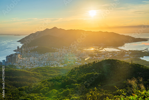 Panoramic View of Houzhai Town, Nan'ao Island, Shantou City, Guangdong Province, China