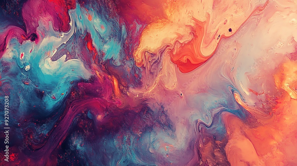 Abstract Painting with Swirling Colors Abstract Painting with Swirling Colors