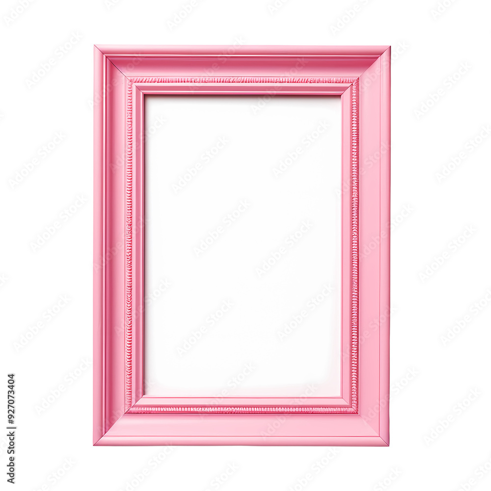 A pink picture frame with a white background, perfect for adding your own image or text. A pink picture frame with a white background, perfect for adding your own image or text.