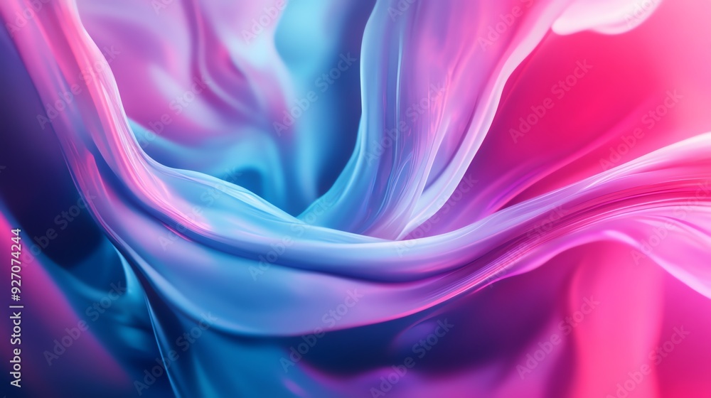 Obraz premium Abstract Blue and Pink Swirling Shapes