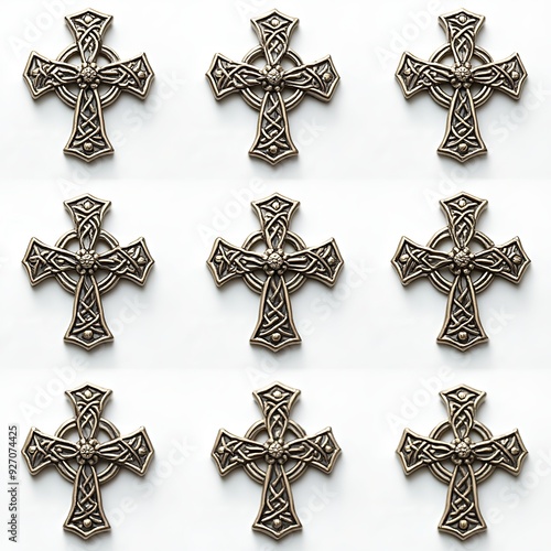 Celtic Crosses Pattern in Antique Gold photo