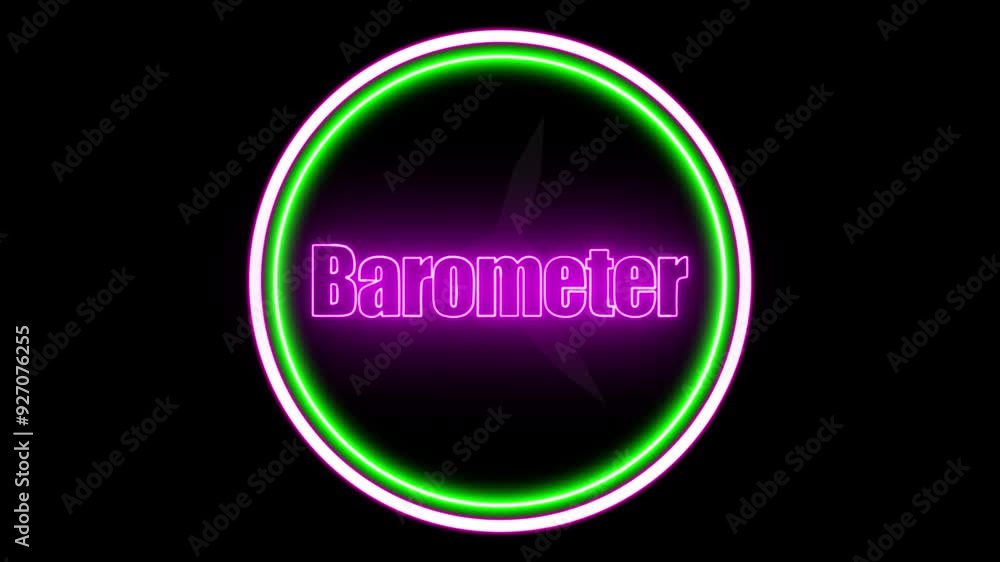 Dynamic 'Barometer' Text Animation with Neon Glow Effect on Barometer Background – Weather-Related Motion Graphic for Weather Apps, Forecasting, and Digital Media – High-Quality Stock Animation Dynamic 'Barometer' Text Animation with Neon Glow Effect on Barometer Background – Weather-Related Motion Graphic for Weather Apps, Forecasting, and Digital Media – High-Quality Stock Animation