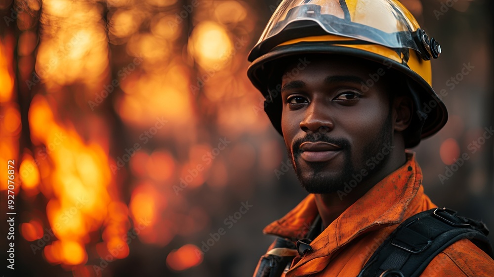 Bravery in Action. Portrait of a courageous young firefighter Bravery in Action. Portrait of a courageous young firefighter