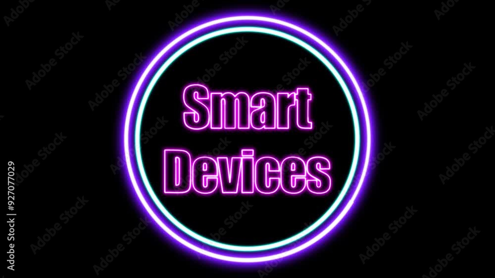 Smart Devices Text Animation with Neon Glow Line – Futuristic Technology Effect on Black Background – Perfect for Tech Presentations, App Interfaces, and Digital Media Smart Devices Text Animation with Neon Glow Line – Futuristic Technology Effect on Black Background – Perfect for Tech Presentations, App Interfaces, and Digital Media
