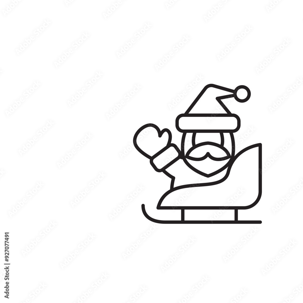 Santa Clause icon in thin line style vector illustration graphic design Santa Clause icon in thin line style vector illustration graphic design