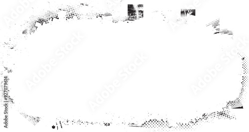 Glitch distorted grange shape . Noise grungy logo . Trendy defect error shapes . Glitched frame .Grunge textured . Distressed effect .Vector shapes