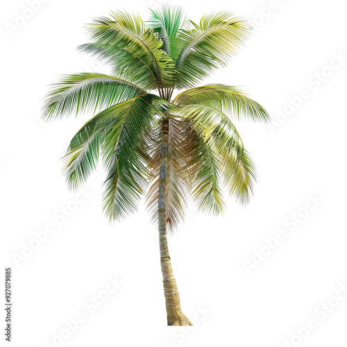 Isolated Palm Tree on translucent