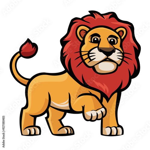 Cute Cartoonish Lion Vector Illustration