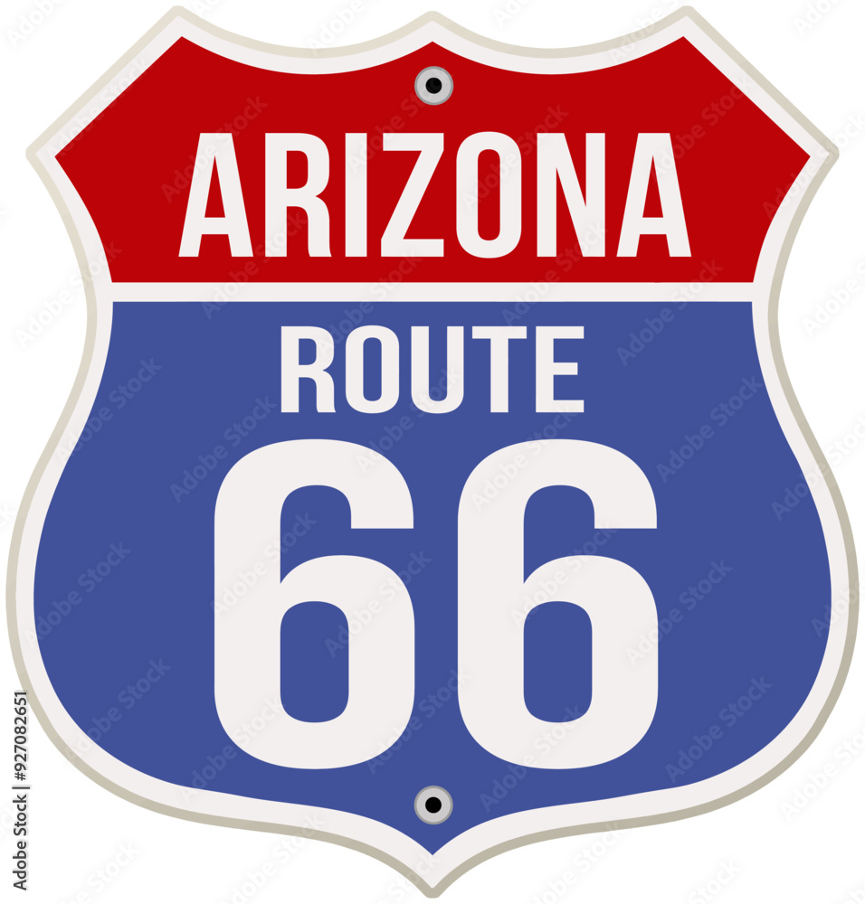 Arizona Route 66 road sign vector illustration