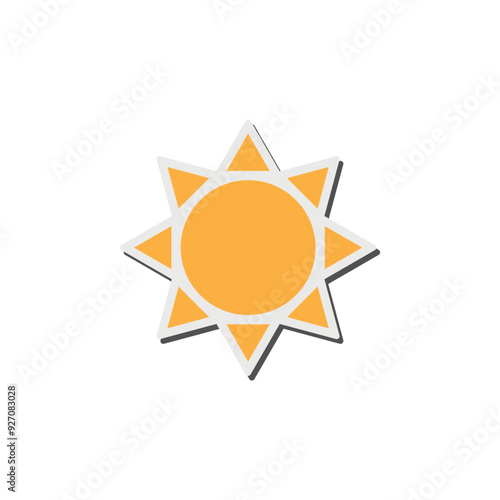 bright sun with rays star shaped sun icon abstract background vector illustration photo