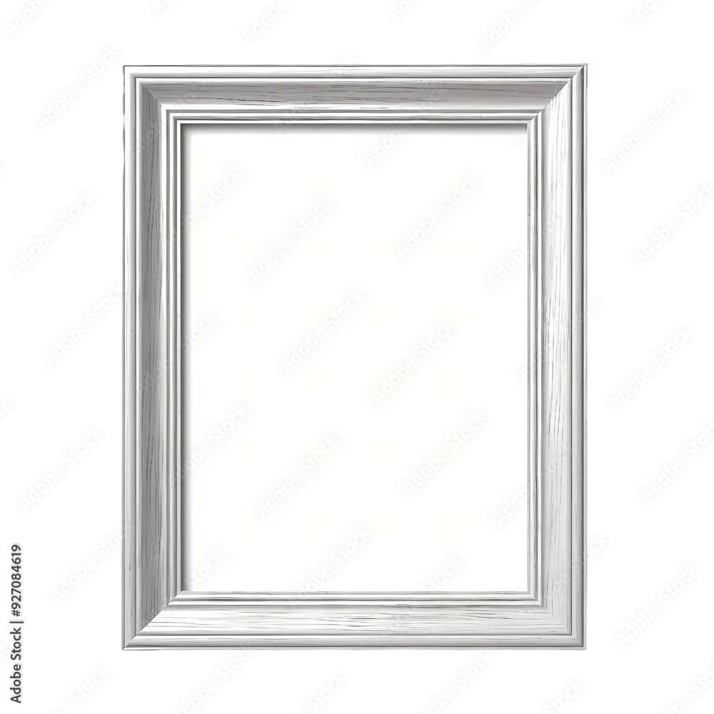 A simple white picture frame with a white mat isolated on a black background. A simple white picture frame with a white mat isolated on a black background.
