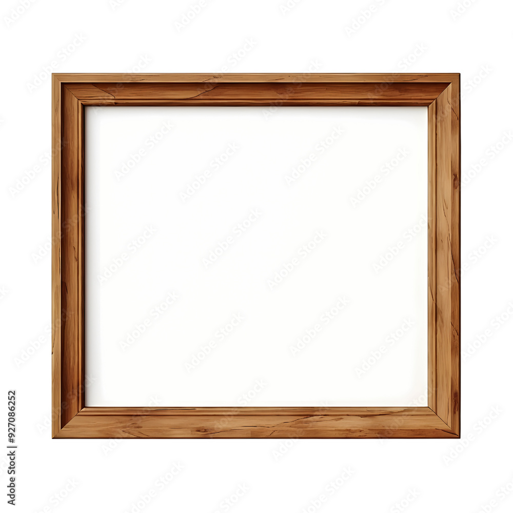 A simple, wooden picture frame with a blank white canvas, ready for your design. A simple, wooden picture frame with a blank white canvas, ready for your design.
