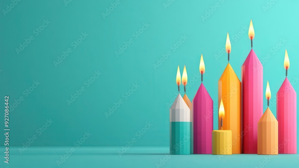 Diwali crackers, colorful anars fountains, 3D illustration Diwali crackers, colorful anars fountains, 3D illustration