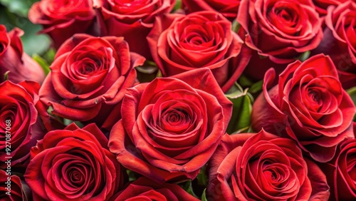 Close-up of a vibrant bouquet of red roses, flowers, floral, garden, romance, love, gift, celebration, special occasion