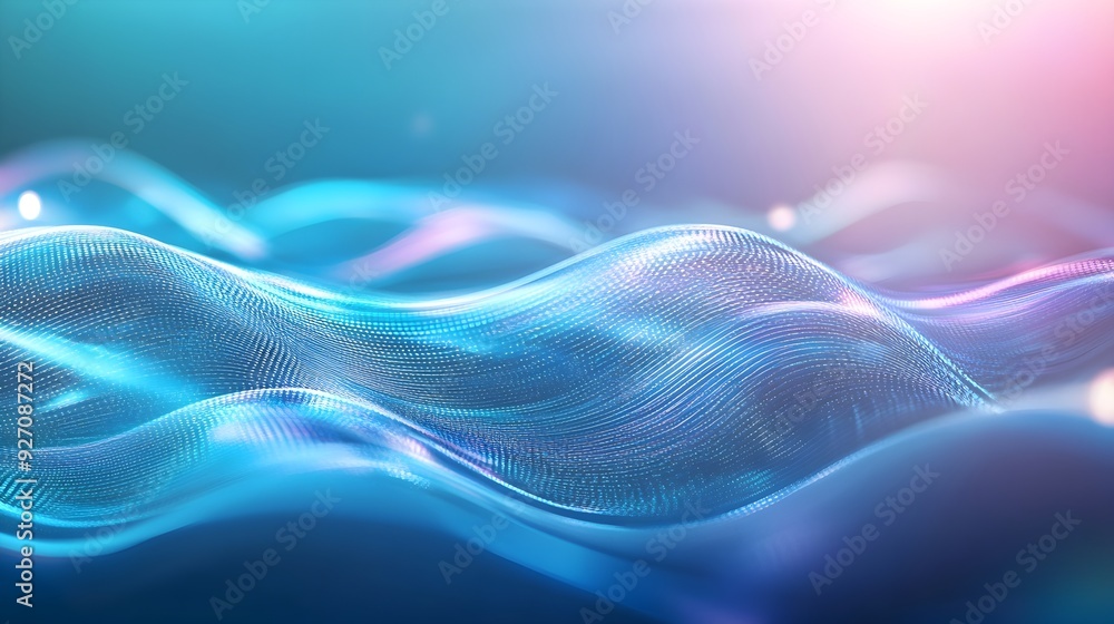 Abstract Blue & Pink Wave Background - Digital Art, Technology Abstract Blue & Pink Wave Background - Digital Art, Technology