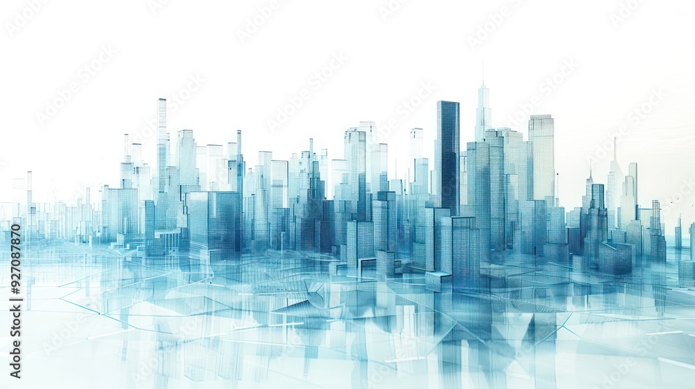 Abstract Cityscape with Glass Skyscrapers Abstract Cityscape with Glass Skyscrapers
