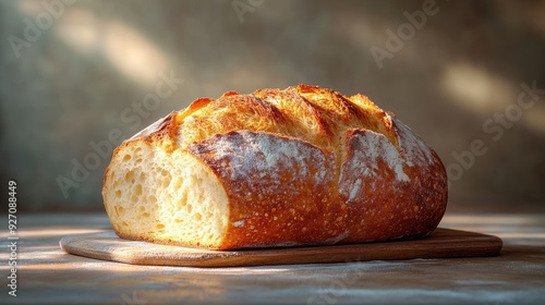 Freshly Baked Bread on a Wooden Cutting Board