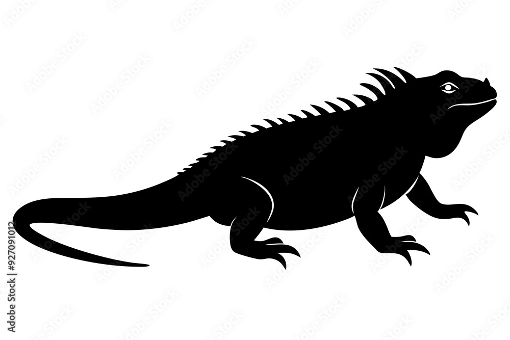 Iguana side view silhouette vector illustration Iguana side view silhouette vector illustration