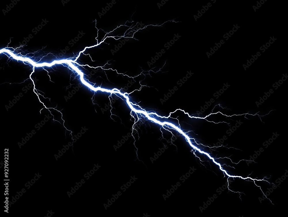 A bright blue lightning bolt on a black background A bright blue lightning bolt on a black background
