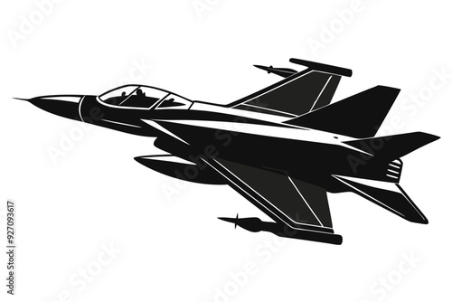 fighter jet Vector silhouette illustration