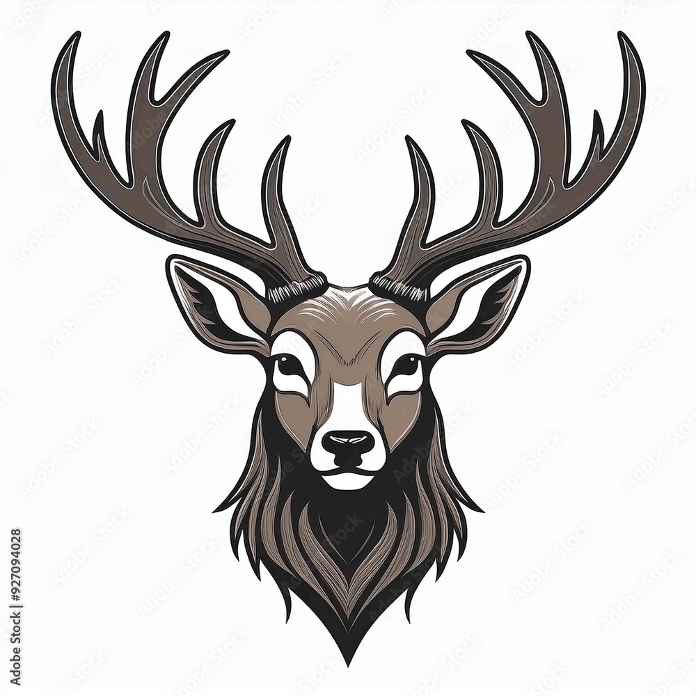 deer head, logo deer head, logo