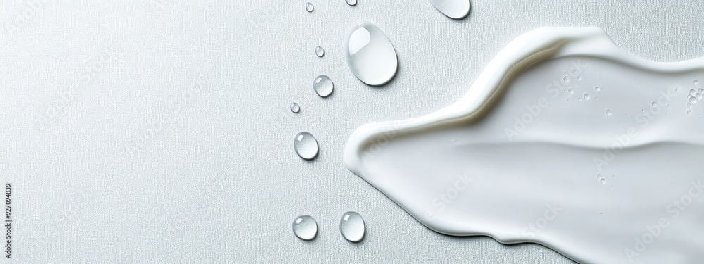 White surface in foreground and background dotted with water droplets White surface in foreground and background dotted with water droplets