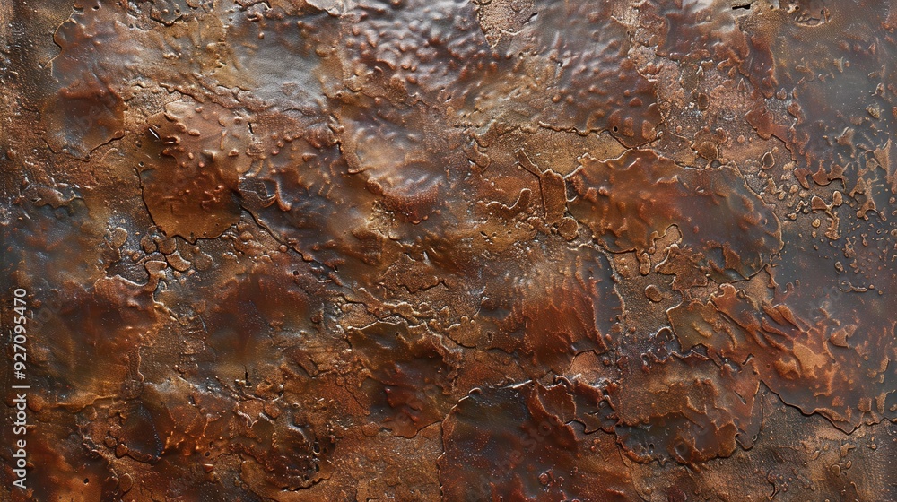 A close-up photograph of a textured copper metal surface. The surface has a rough, uneven texture with visible imperfections and signs of oxidation. The copper exhibits a range of brown tones, from re A close-up photograph of a textured copper metal surface. The surface has a rough, uneven texture with visible imperfections and signs of oxidation. The copper exhibits a range of brown tones, from re