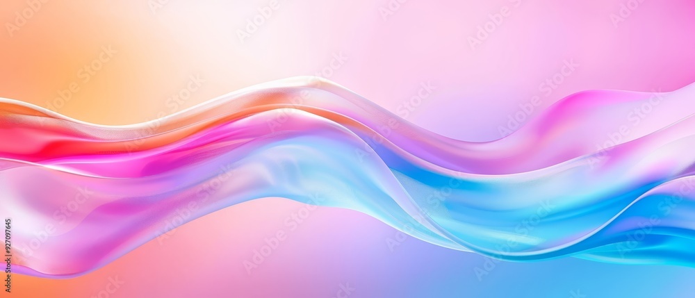 A pink-blue wave overlays a multicolored backdrop of pink, blue, and yellow The wave dominates the left side of the image A pink-blue wave overlays a multicolored backdrop of pink, blue, and yellow The wave dominates the left side of the image