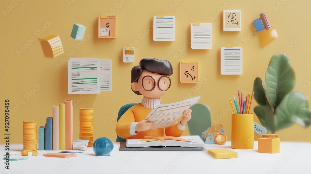 custom made wallpaper toronto digitalFinancial Management Concept - Person Balancing Money and Reports on Budgeting and Business Finance