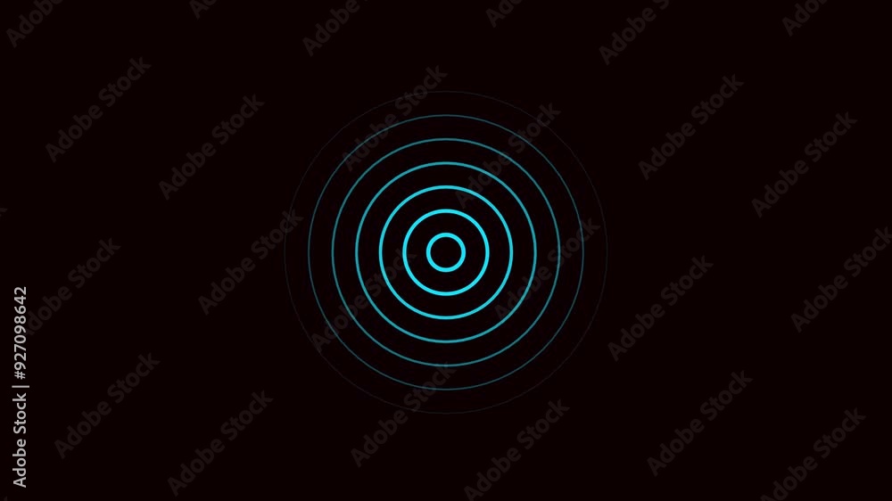 Digital radio wave Blue color animation. Radio wave on black background Animation. 4k Digital radio wave Blue color animation. Radio wave on black background Animation. 4k