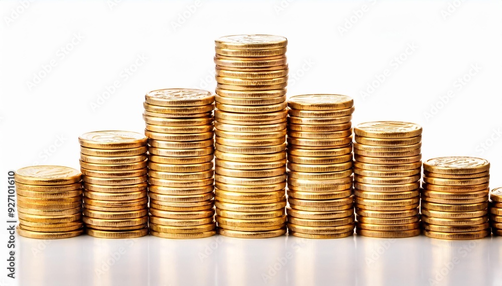 Stack of Gold Coins Isolated on White Background Stack of Gold Coins Isolated on White Background
